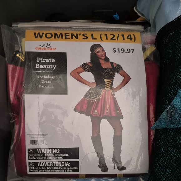 Other - Red and Black Pirate Costume Women's L